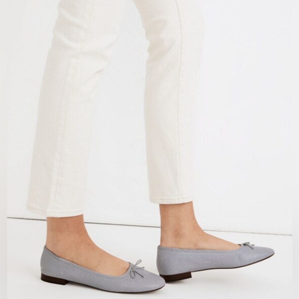 Madewell The Adelle Ballet Flat in Lizard Embossed Leather